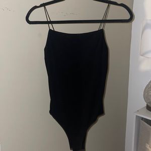 Black velvet bodysuit